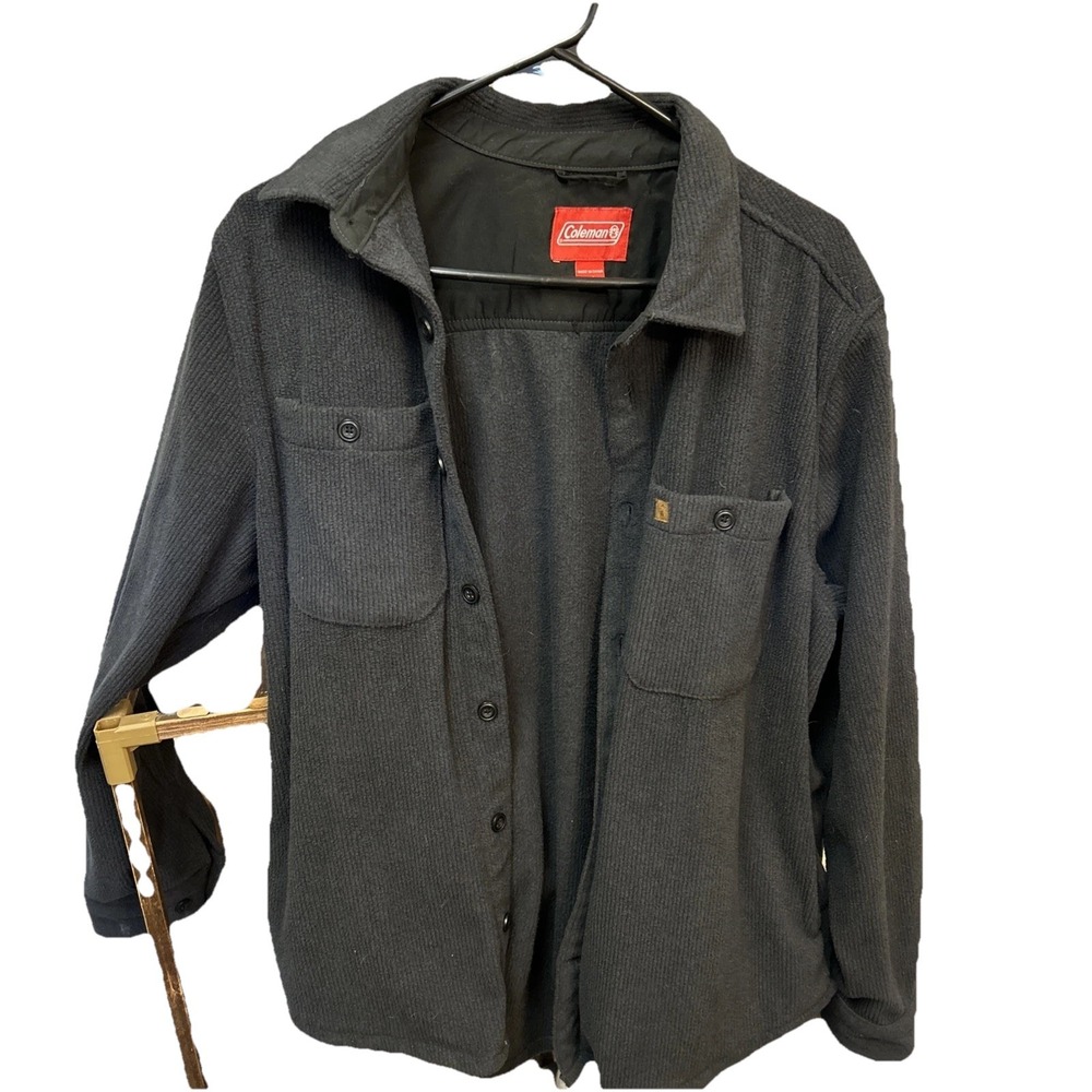 Coleman Fleece/Jacket Grey Button Warm Pockets Cf3D6133 Men's Medium Work